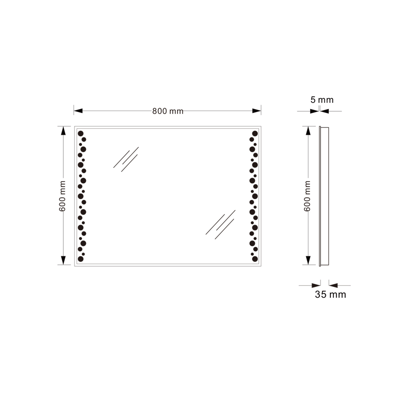 Mosmile Elegant Home Rectangle Defogging Wall LED Bathroom Mirror