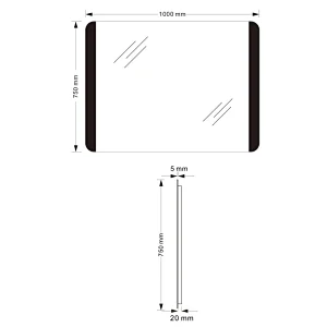 Mosmile Frameless Rectangle LED Light Time Display Bathroom Mirror