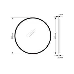 Mosmile Hotel Frameless Anti-fog LED Round Bathroom Mirror