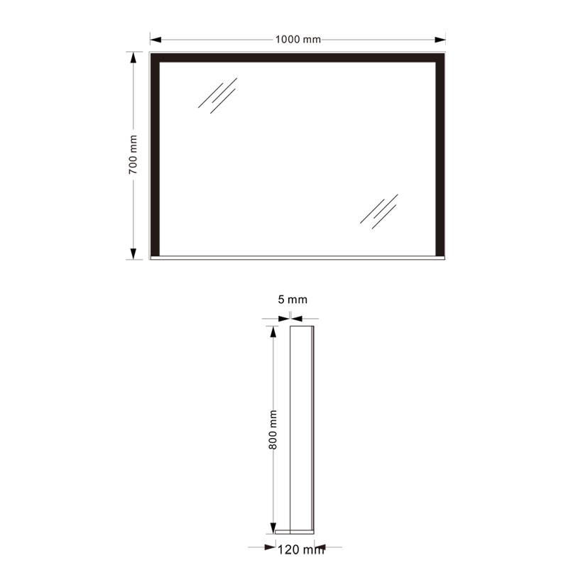 Mosmile Wall Plastic Framed Bathroom Mirror with LED