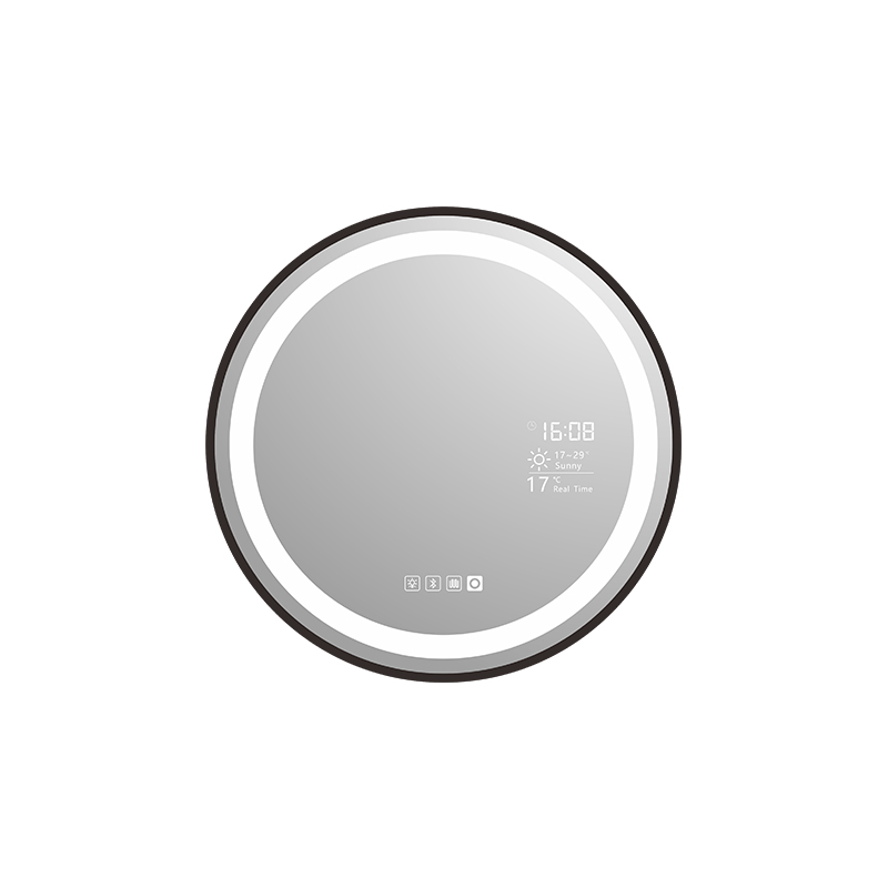 Mosmile Hotel LED Framed Round Bluetooth Bathroom Mirror