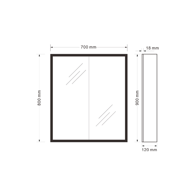 Mosmile Wall Mounted Dimming LED Bathroom Mirror Cabinet