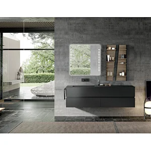 Mosmile Hotel Illuminated LED Light Square Bathroom Mirror