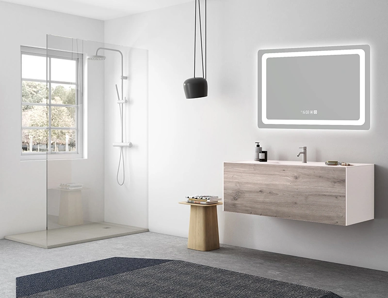 Mosmile Rectangle Defogging Wall Home LED Backlit Bathroom Mirror