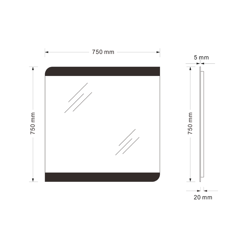 Mosmile Wall Hanging LED Backlit Anti-fog Square Bathroom Mirror
