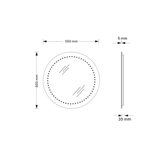 Mosmile Cheap Round Illuminated LED Light Anti-fog Bathroom Mirror