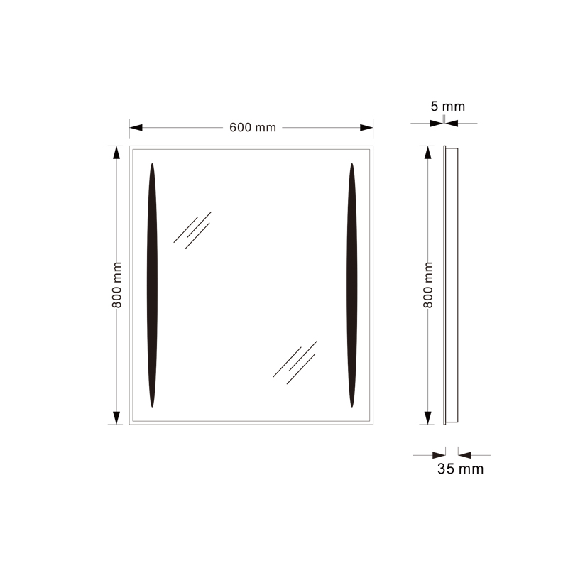 Mosmile Wall Hanging Hotel Framed Bathroom Mirror with LED