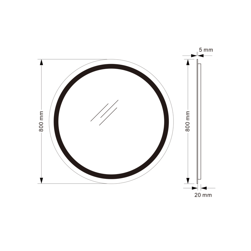 Mosmile Hotel Round LED Backlit Touch Switch Wall Bathroom Mirror