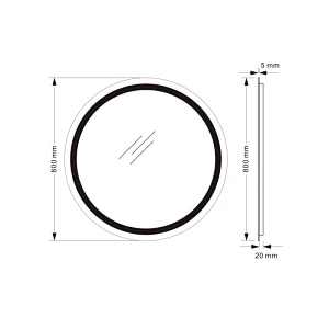 Mosmile Hotel Round LED Backlit Touch Switch Wall Bathroom Mirror