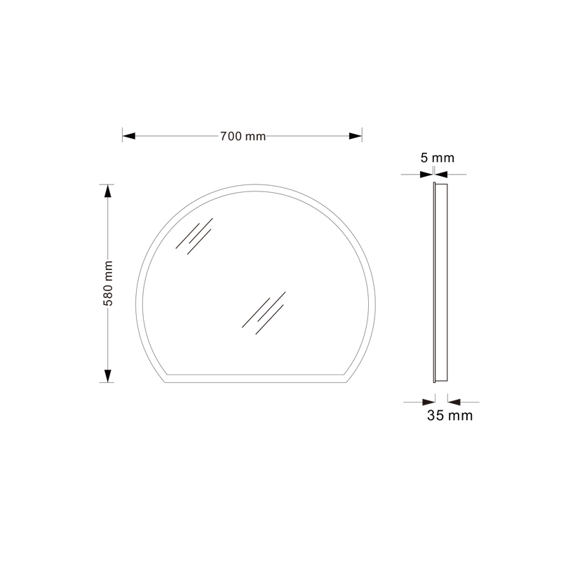Mosmile Wall LED Backlit Plastic Framed Bath Room Mirror