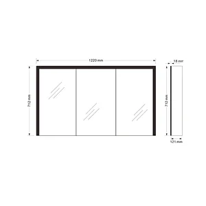 Mosmile Elegant 3 Door LED Bathroom Mirror Cabinet