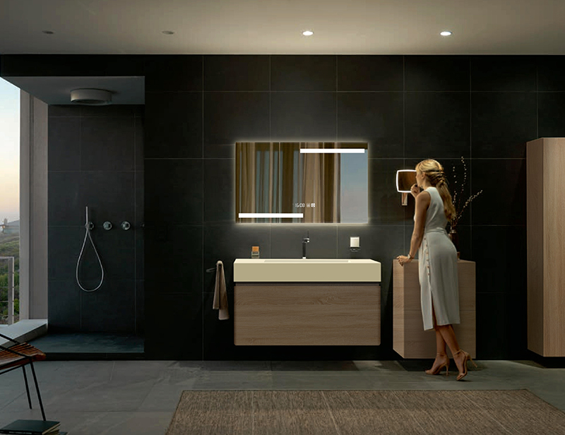 Mosmile Hotel Wall Hanging LED Mirror in Bathroom
