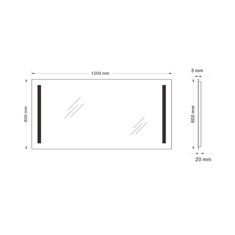 Mosmile Rectangle Wall Home LED Backlit Bathroom Mirror with Defogging