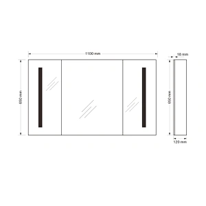 Mosmile Bluetooth 3 Doors Dimming LED Bathroom Mirror Cabinet