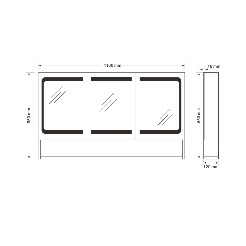 Mosmile Anti-fog LED Dimming Bathroom Mirror Cabinet with Shelf