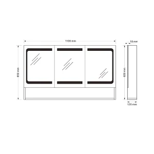 Mosmile Anti-fog LED Dimming Bathroom Mirror Cabinet with Shelf