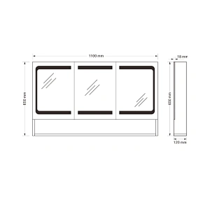 Mosmile Anti-fog LED Dimming Bathroom Mirror Cabinet with Shelf