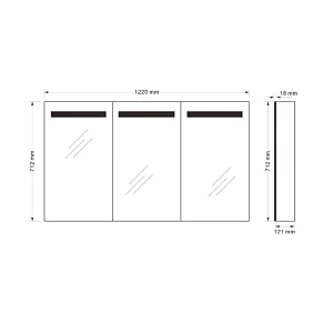 Mosmile Dimming 3 Door LED Lights Bathroom Mirror Cabinet