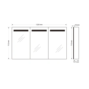 Mosmile Dimming 3 Door LED Lights Bathroom Mirror Cabinet