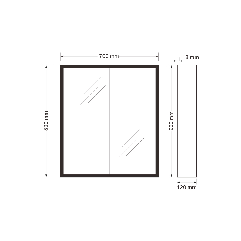 Mosmile Wall Framed Rectangle LED Bathroom Mirror Cabinet