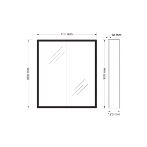 Mosmile Wall Framed Rectangle LED Bathroom Mirror Cabinet