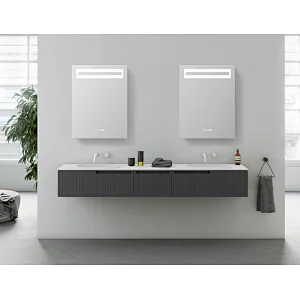 Mosmile Defogging Illuminated LED Bathroom Mirror Cabinet