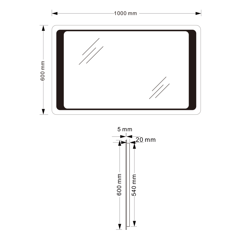 Mosmile Hotel Wall Hanging Weather LED Bathroom Mirror
