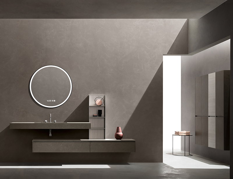 Mosmile Anti-fog Round Illuminated Framed LED Bathroom Mirror