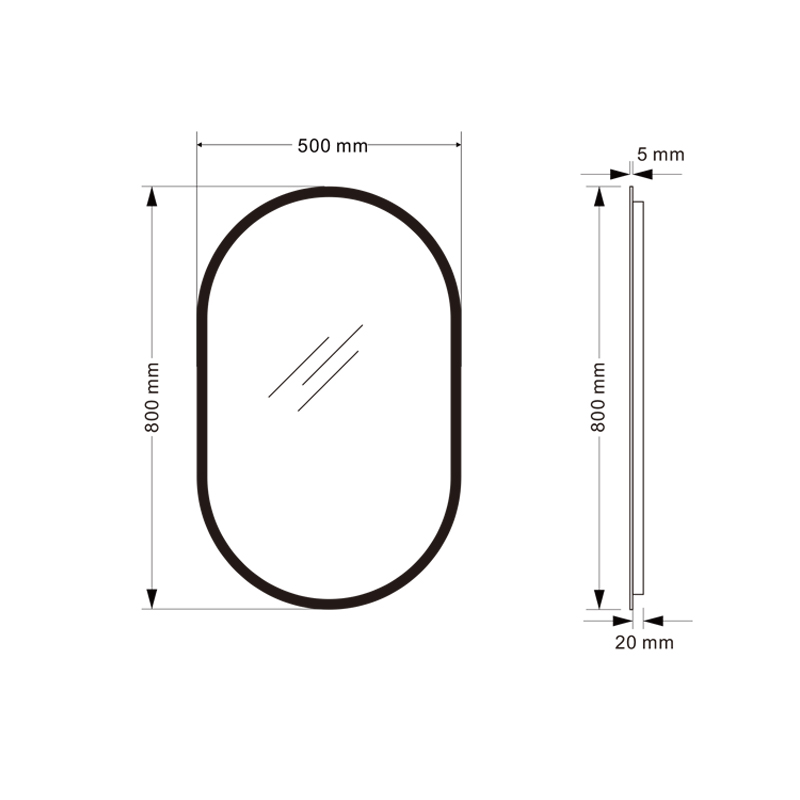 Mosmile Hotel Wall LED Lighted Defogging Bathroom Mirror