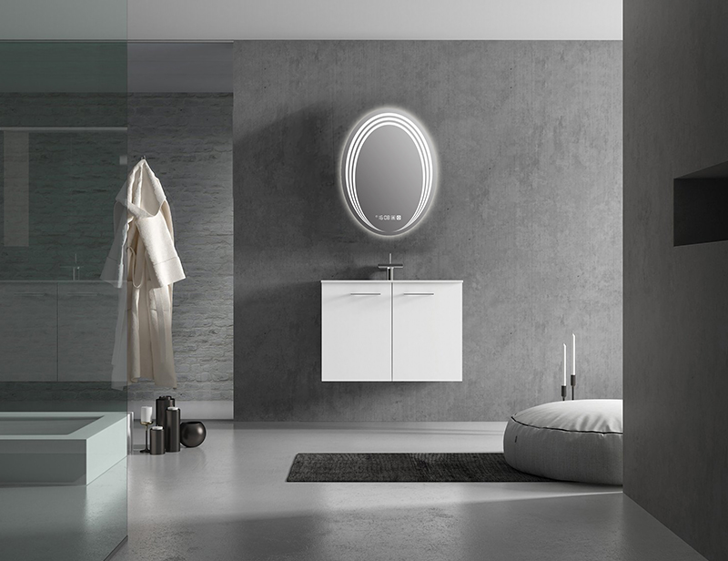 Mosmile Wall Oval LED Light Frameless Bathroom Mirror
