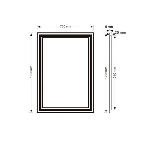 Mosmile Hotel Rectangle Wall Hanging LED Light Bathroom Mirror