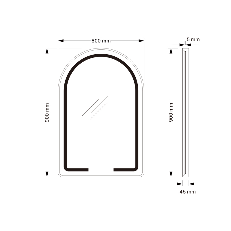 Mosmile LED Light Anti-fog Live Room Framed Bathroom Mirror
