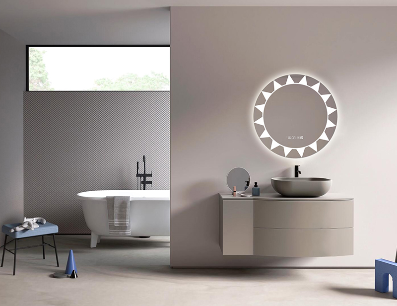 Mosmile Wall Hanging Anti-fog Touch LED Round Bathroom Mirror
