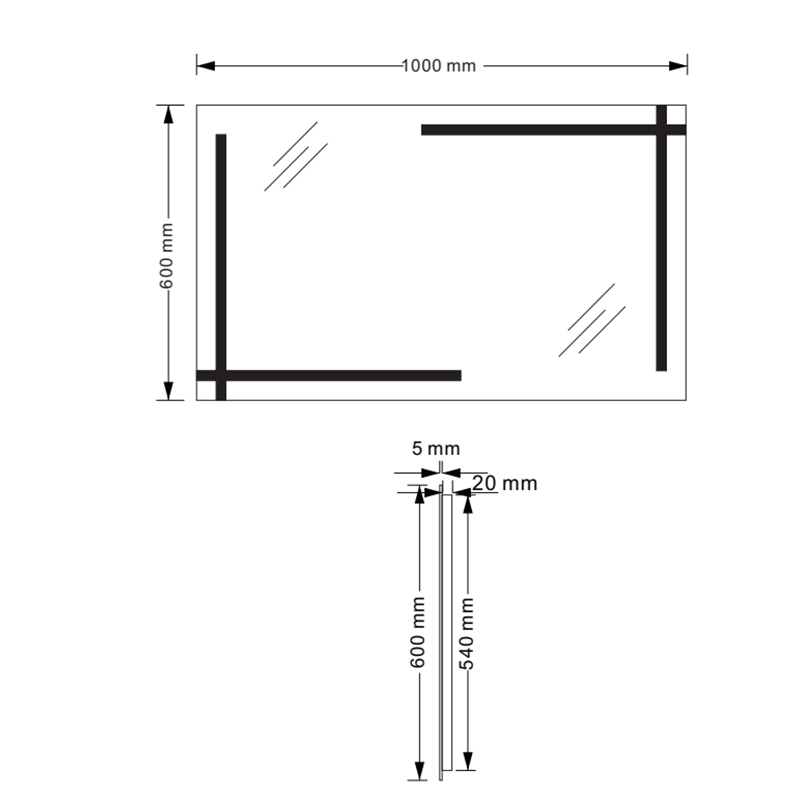 Mosmile Modern Anti-fog Rectangle LED Bathroom Illuminated Mirror