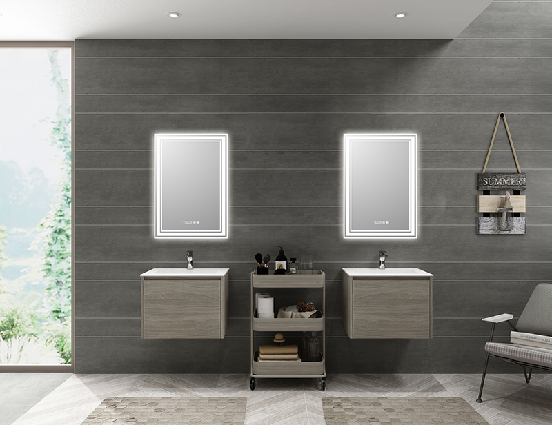 Mosmile Hotel Rectangle Wall Hanging LED Light Bathroom Mirror