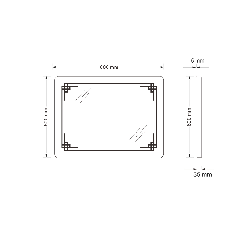 Mosmile Rectangle LED Light  Anti-fog Bathroom Illuminated Backlit Mirror