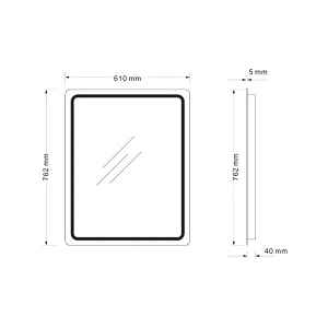 Mosmile Cheap Rectangle Illuminated LED Lighted Dimming Bathroom Mirror