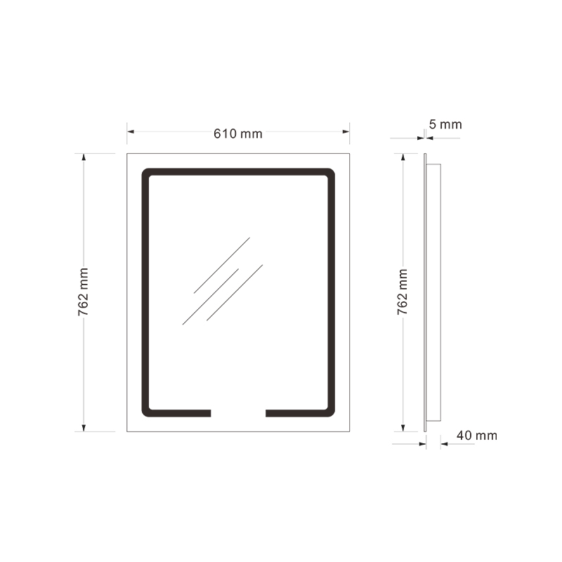 Mosmile Defogging Wall Mounted Hotel Rectangle LED Lights Bathroom Mirror
