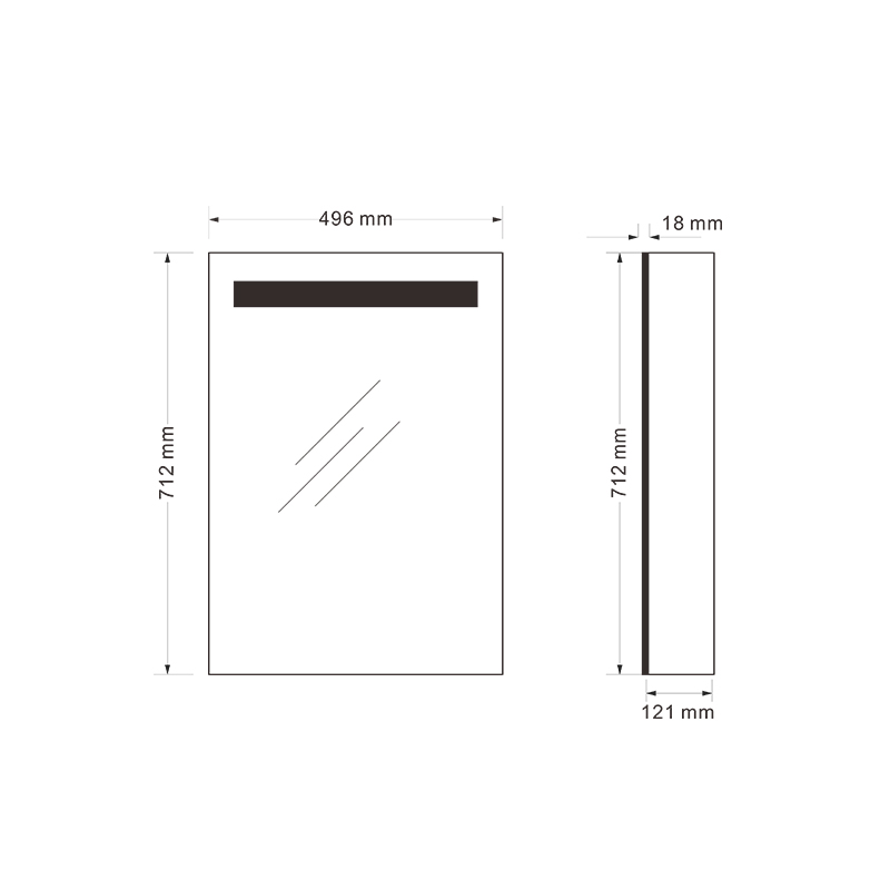 Mosmile Dimming 1 Door LED Bathroom Mirror Cabinet