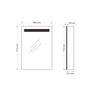 Mosmile Dimming 1 Door LED Bathroom Mirror Cabinet