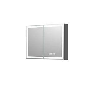 Mosmile Hotel 2 Doors Framed LED Bathroom Mirror Cabinet