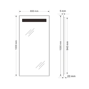 Mosmile Rectangle Wall Framed LED Lighted Bathroom Mirror