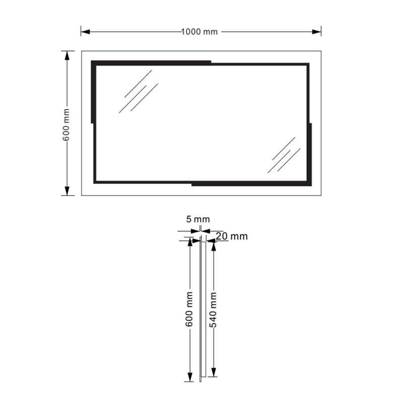 Mosmile Contemporary Wall Anti-fog Bathroom Mirror with LED Light