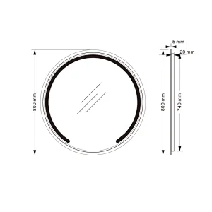 Mosmile Round Framed Anti-fog LED Illuminated Bathroom Mirror