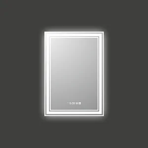 Mosmile Hotel Rectangle Wall Hanging LED Light Bathroom Mirror