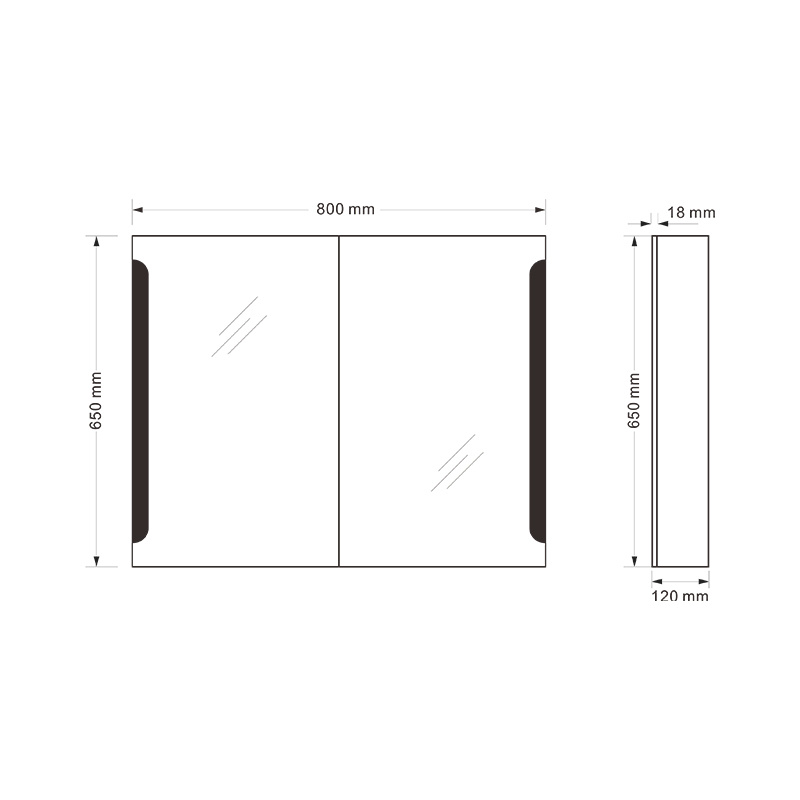 Mosmile Elegant Wall Framless LED Bathroom Mirror Cabinet