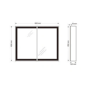 Mosmile Wall Framed 2 Doors LED Bathroom Mirror Cabinet