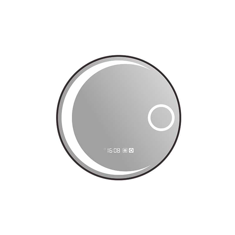 Mosmile Magnifying Plastic Framed LED Round Bathroom Mirror