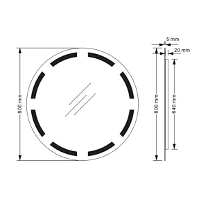 Mosmile Defogging Wall Round Home LED Lighted Bathroom Mirror