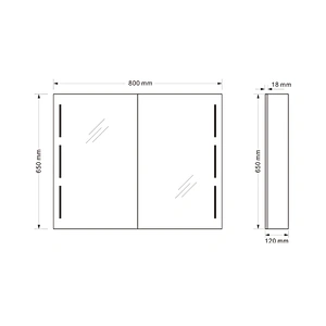 Mosmile Home Framless LED Bathroom Mirror Cabinet